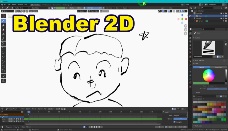 Blender 2d はじめて描く